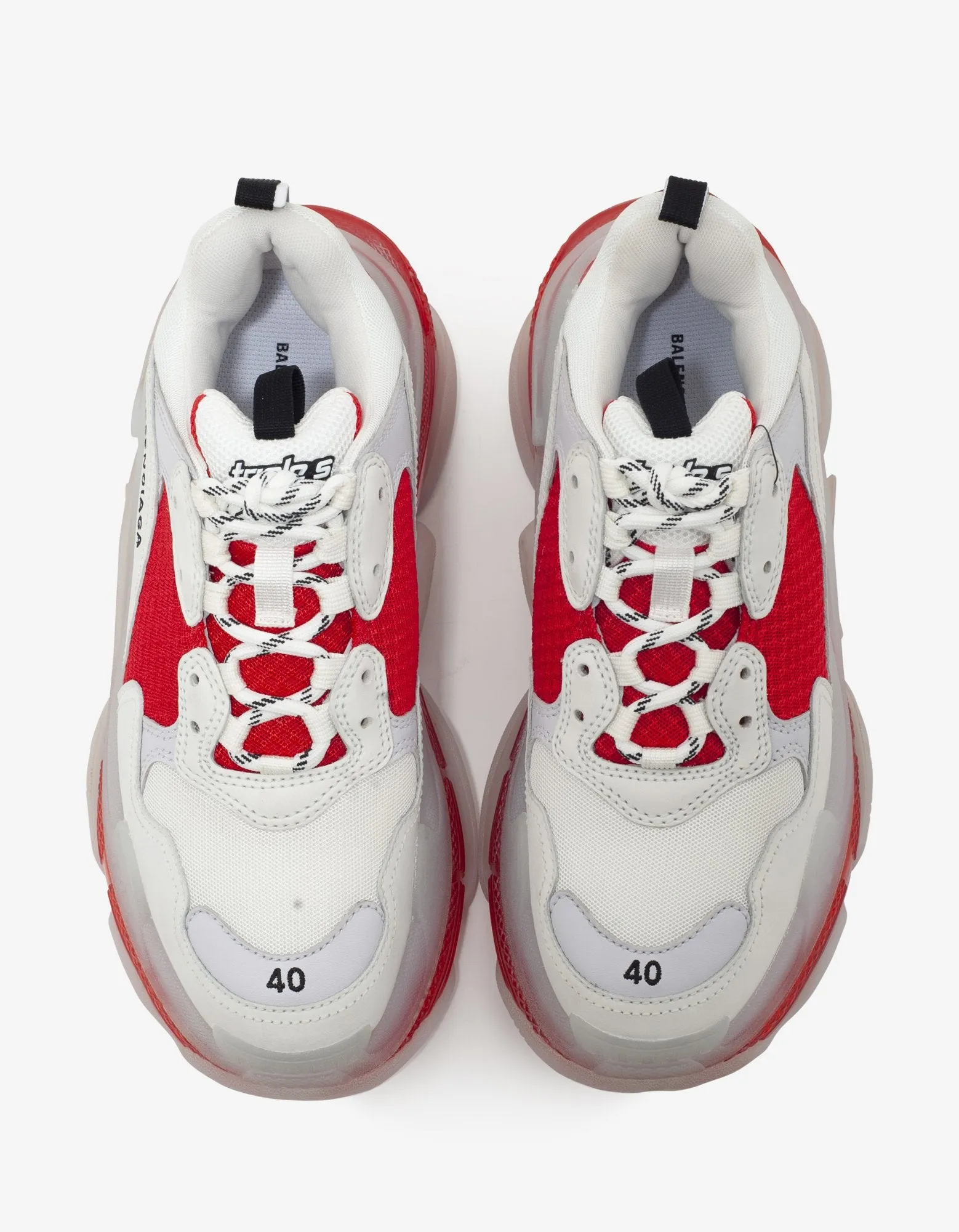 Triple S Clear Sole White & Red Trainers