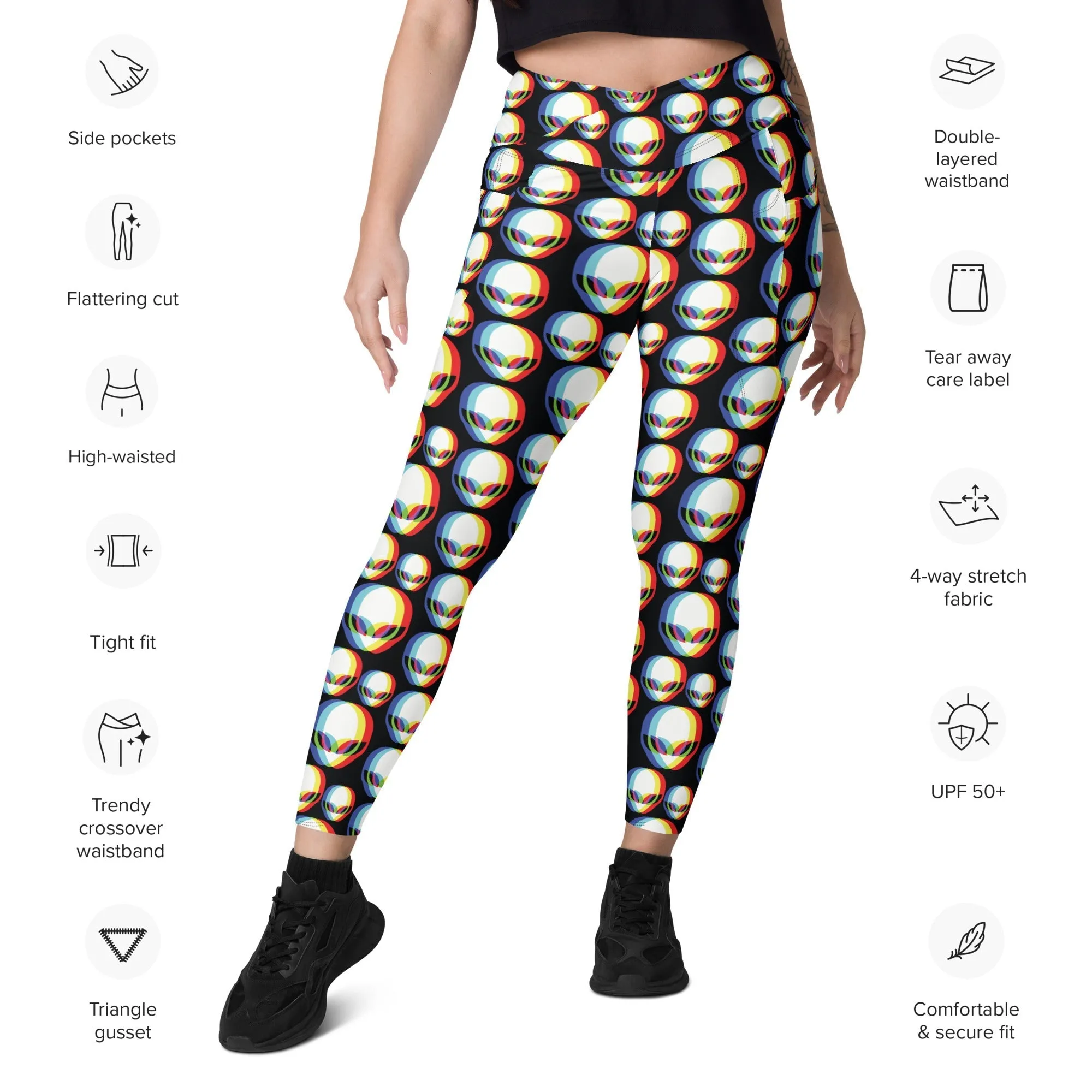 Trippy Alien Crossover Leggings With Pockets