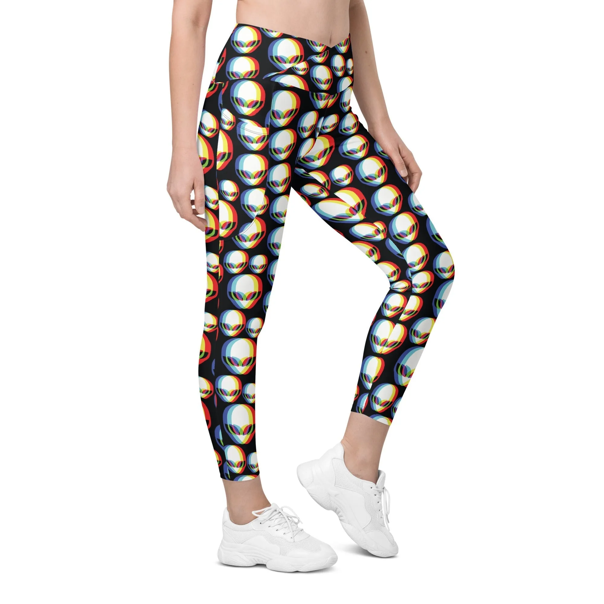 Trippy Alien Crossover Leggings With Pockets