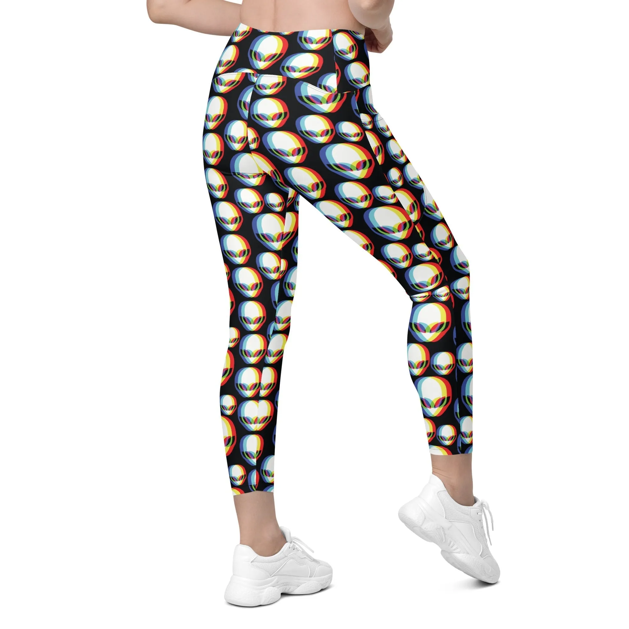 Trippy Alien Crossover Leggings With Pockets