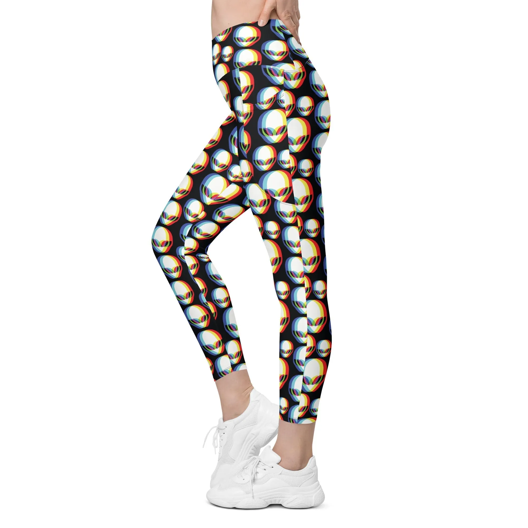 Trippy Alien Crossover Leggings With Pockets