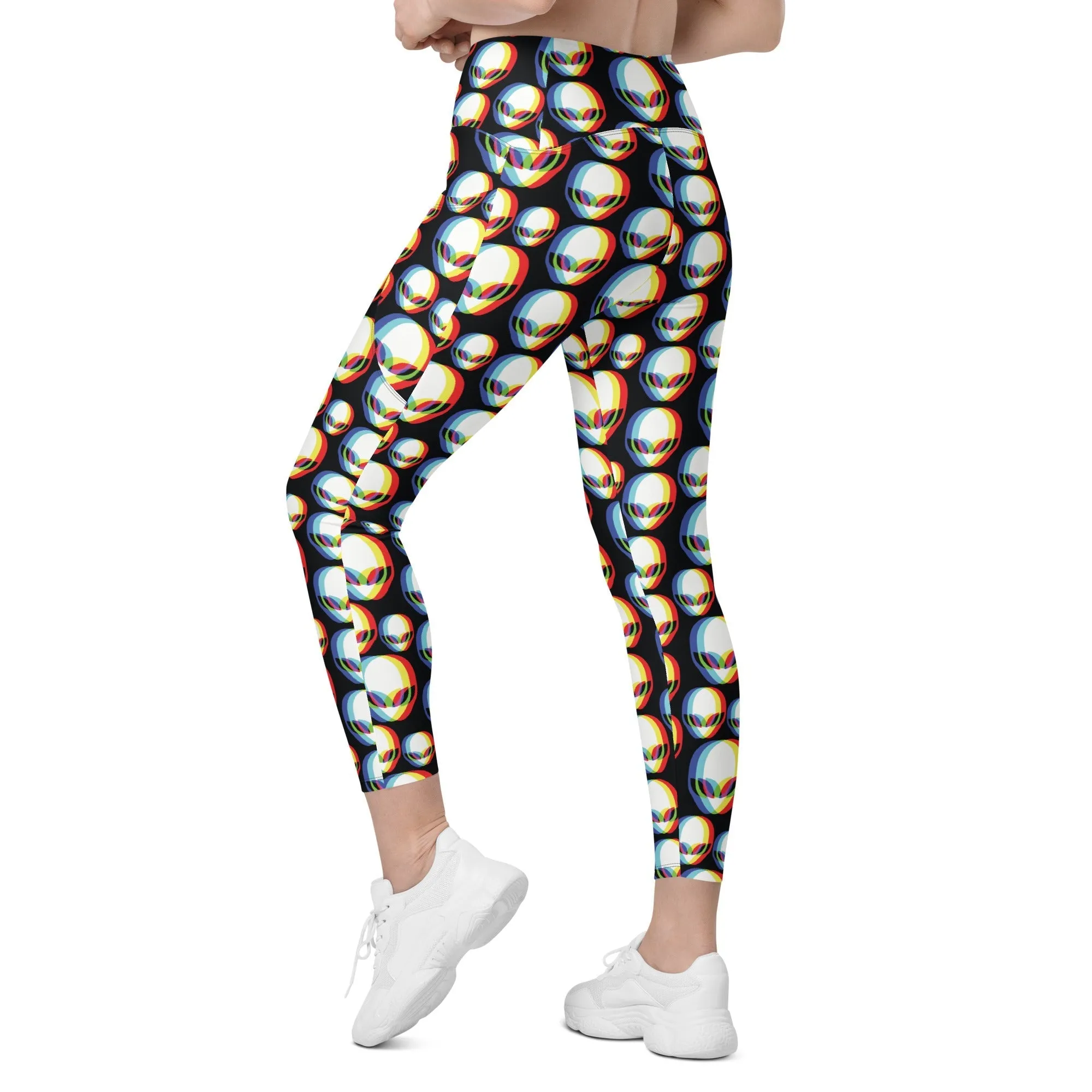 Trippy Alien Crossover Leggings With Pockets