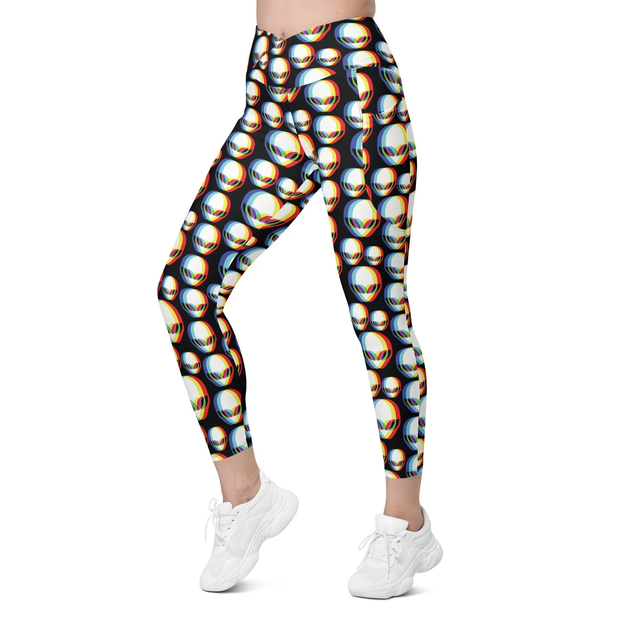 Trippy Alien Crossover Leggings With Pockets