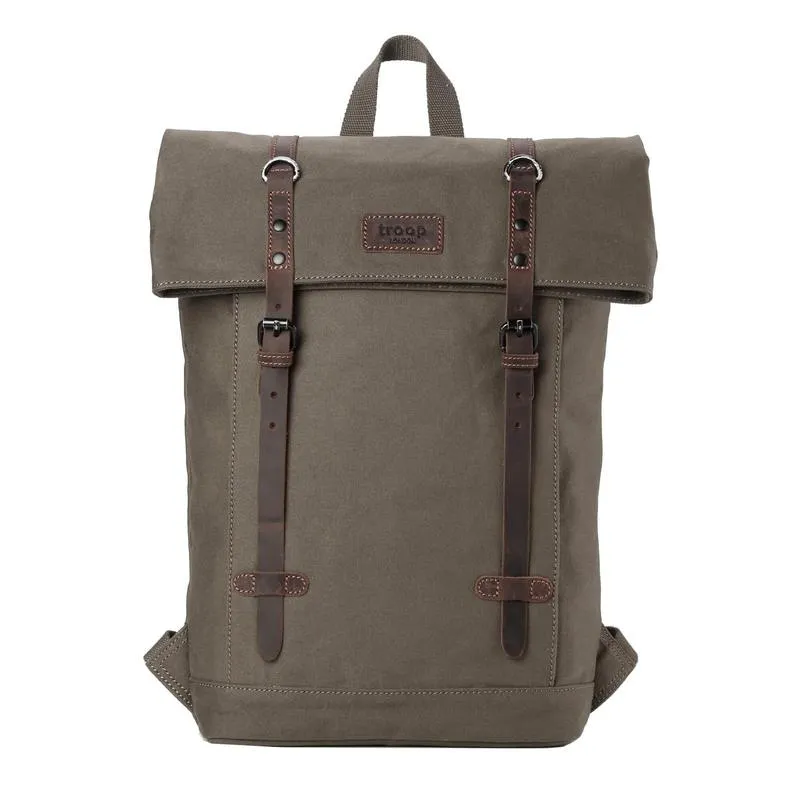 Troop London TRP0425 Heritage Laptop Backpack in Olive