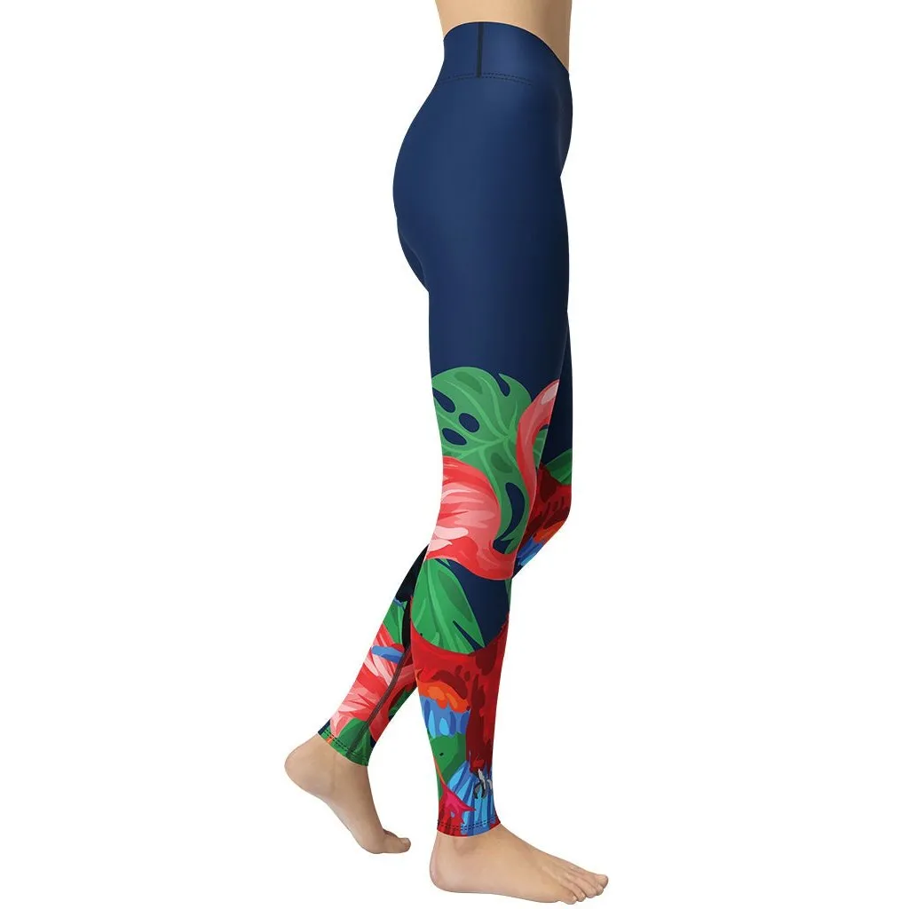 Tropical Birds Yoga Leggings