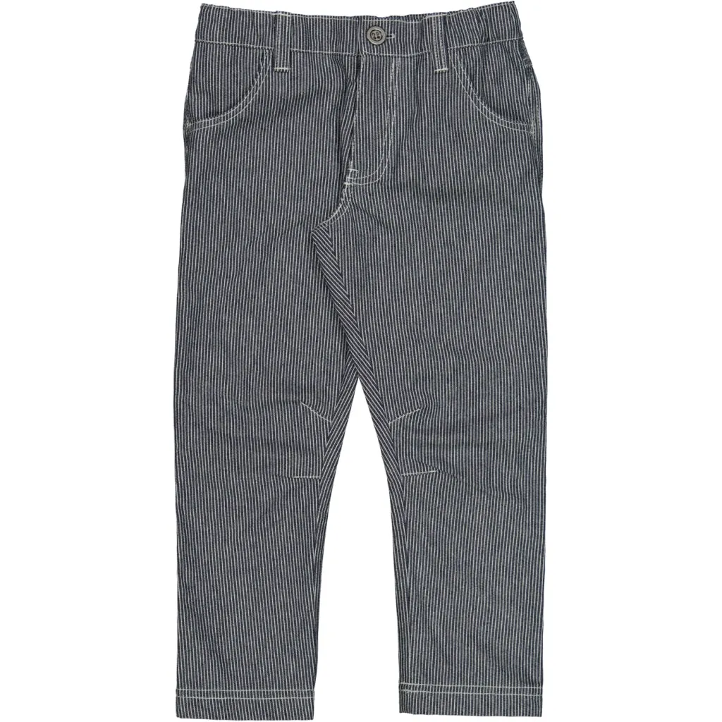 Trousers Edvard - navy denim stripe