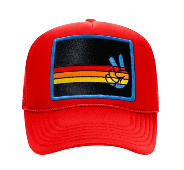 Trucker Hat PEACE - Carribean/Red/Black