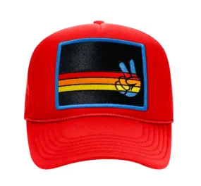 Trucker Hat PEACE - Carribean/Red/Black