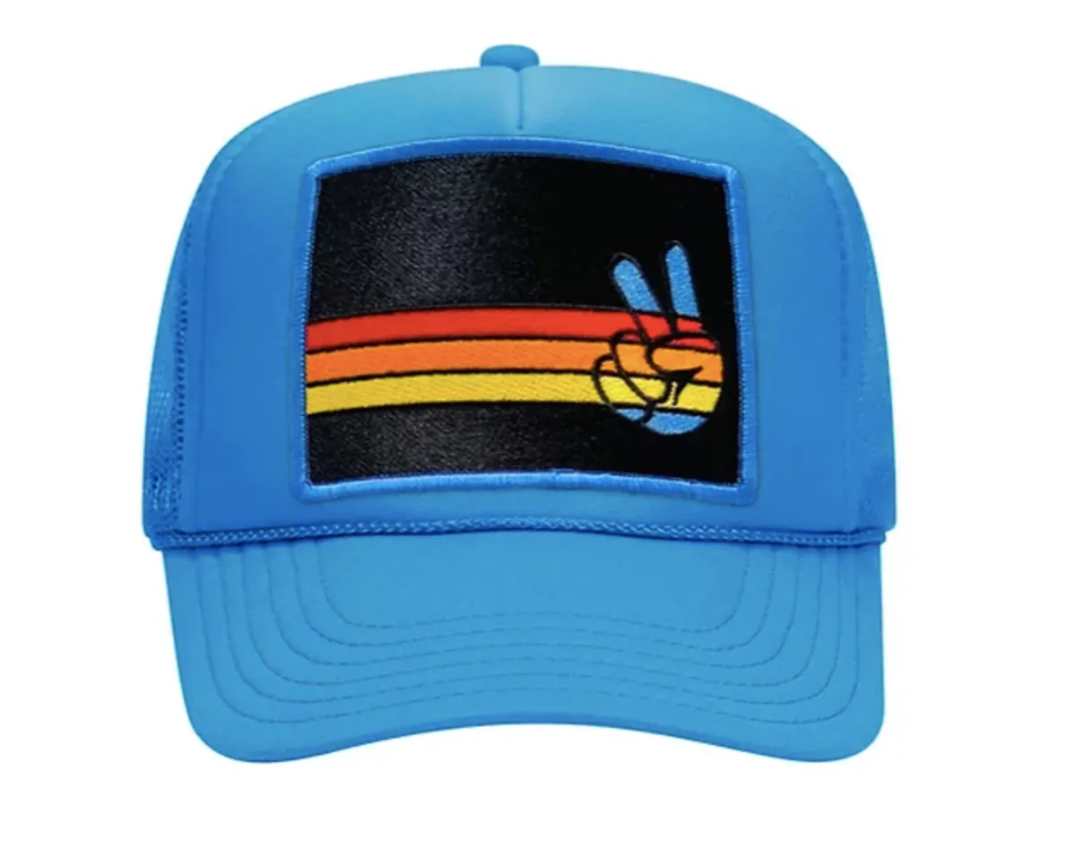 Trucker Hat PEACE - Carribean/Red/Black