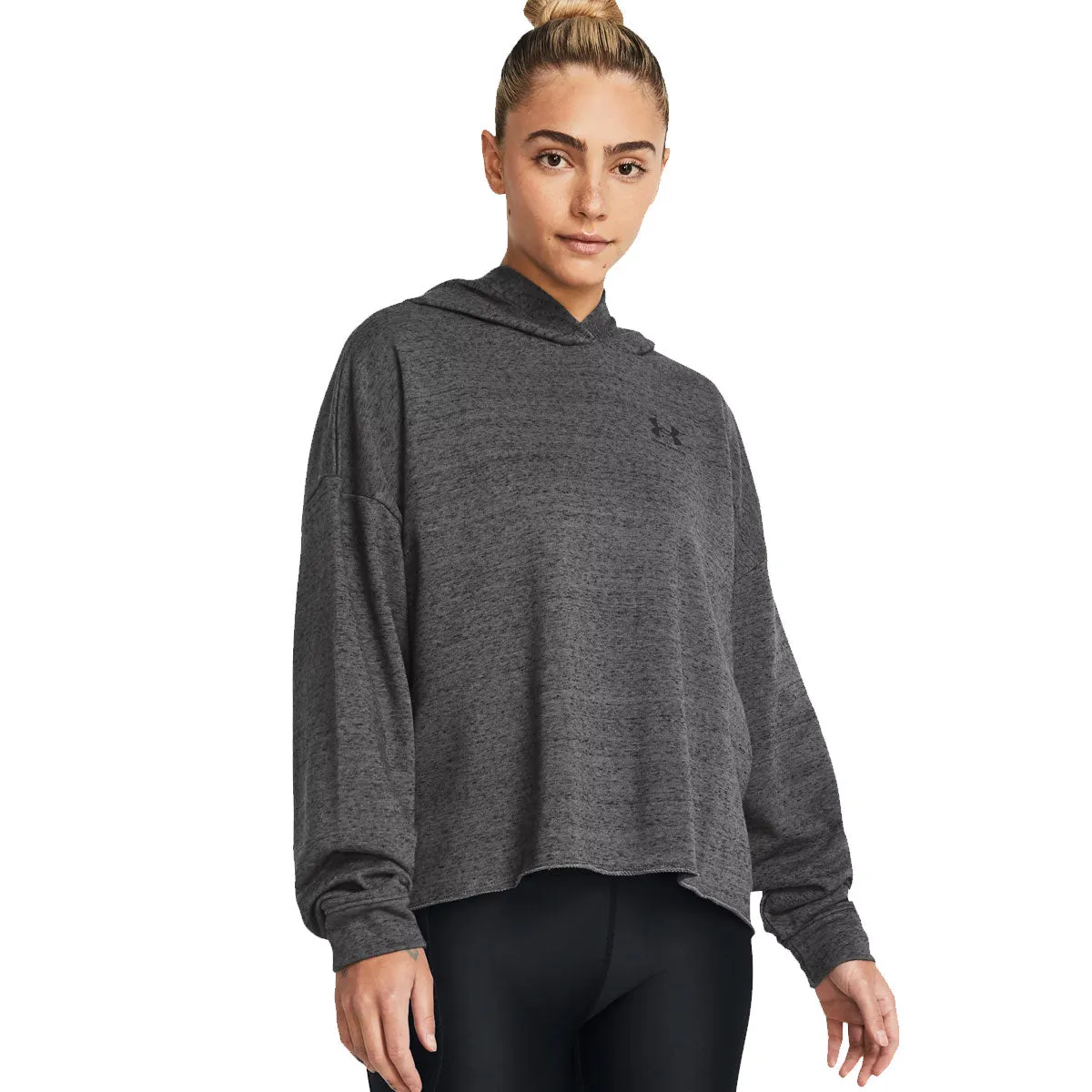 Under Armour Rival Terry Over Sized Hoodie - Womens - Castlerock Full Heather/Black