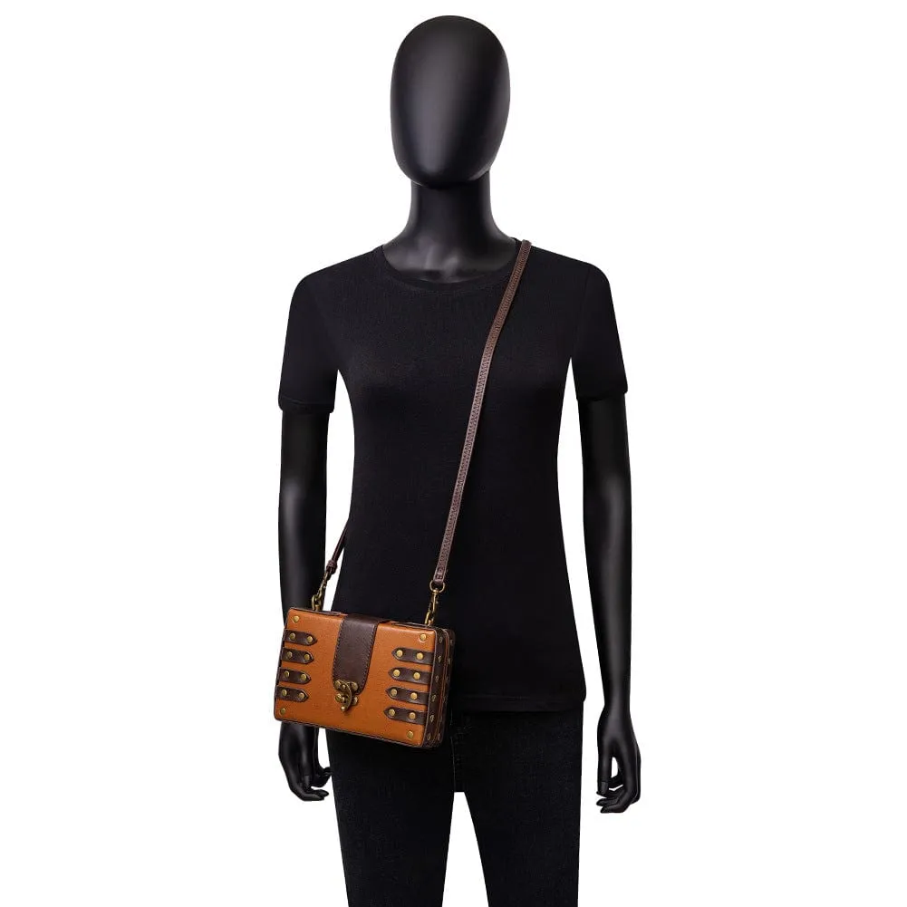 Unisex Steampunk Contrast Color Nailed Shoulder Bag