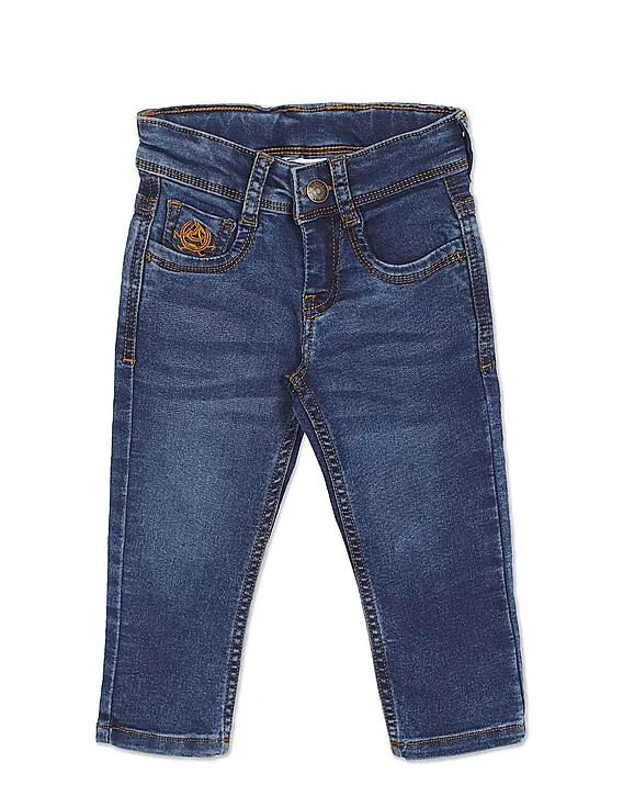 U.S. Polo Assn. Kids Boys Blue Slim Fit Stone Wash Jeans