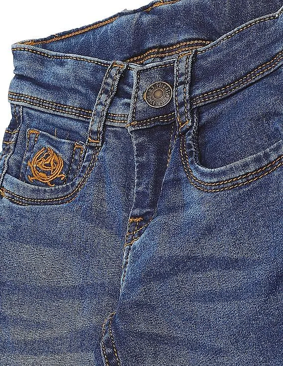 U.S. Polo Assn. Kids Boys Blue Slim Fit Stone Wash Jeans