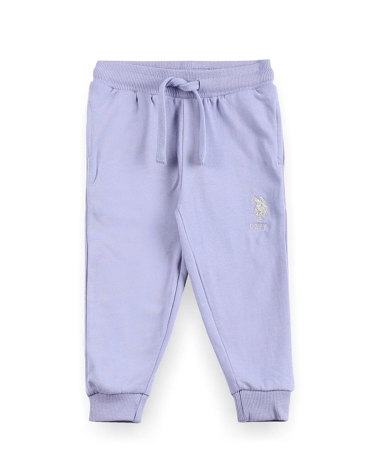 U.S. Polo Assn. Kids Girls Cotton Solid Joggers