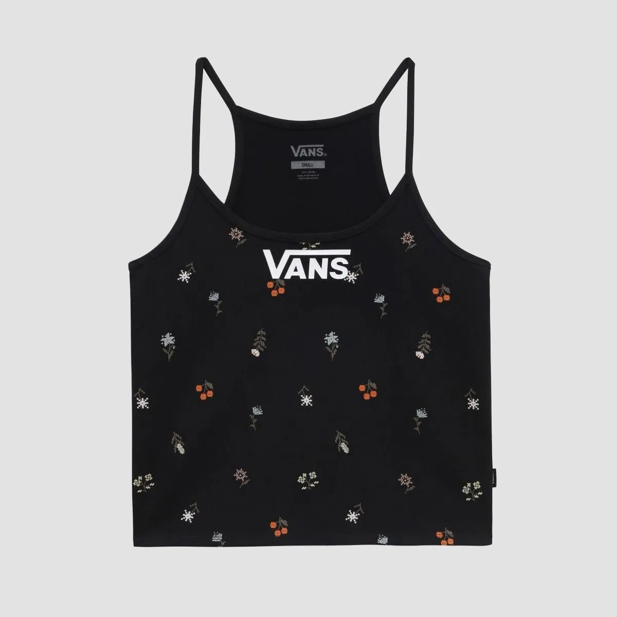 Vans Micro Ditsy Halter Tank Top Black - Womens