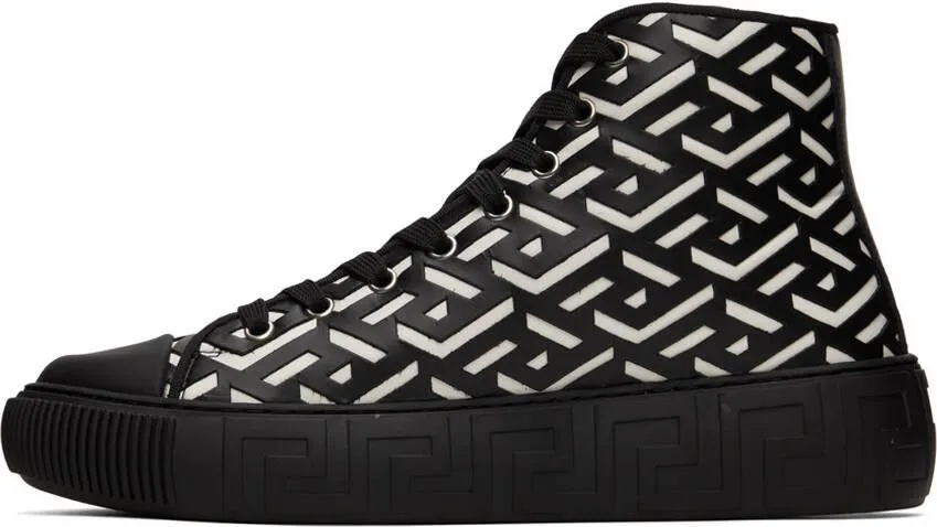 Versace Black & White La Greca Sneakers