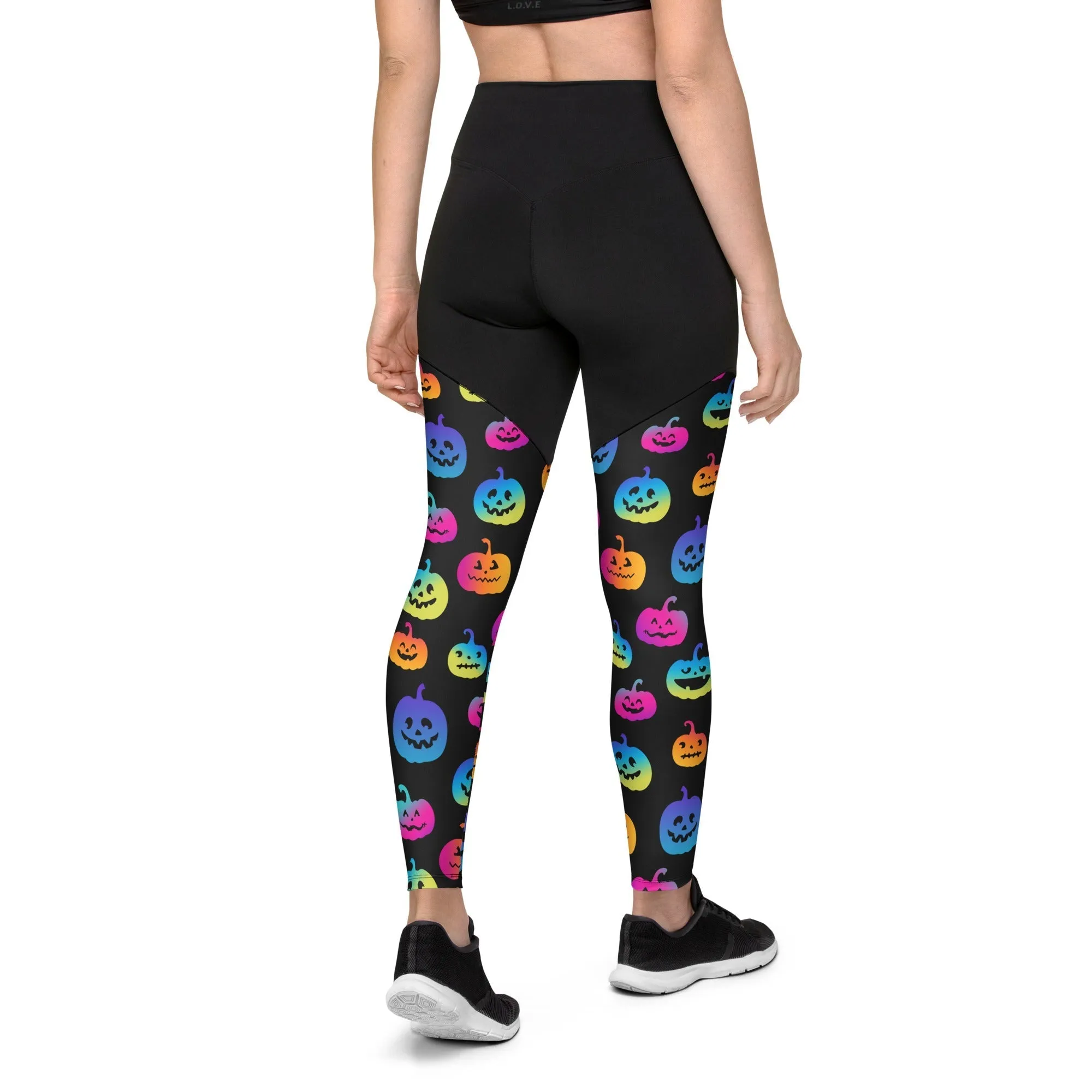 Vibrant Jack O'Lanterns Compression Leggings