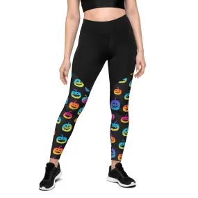 Vibrant Jack O'Lanterns Compression Leggings