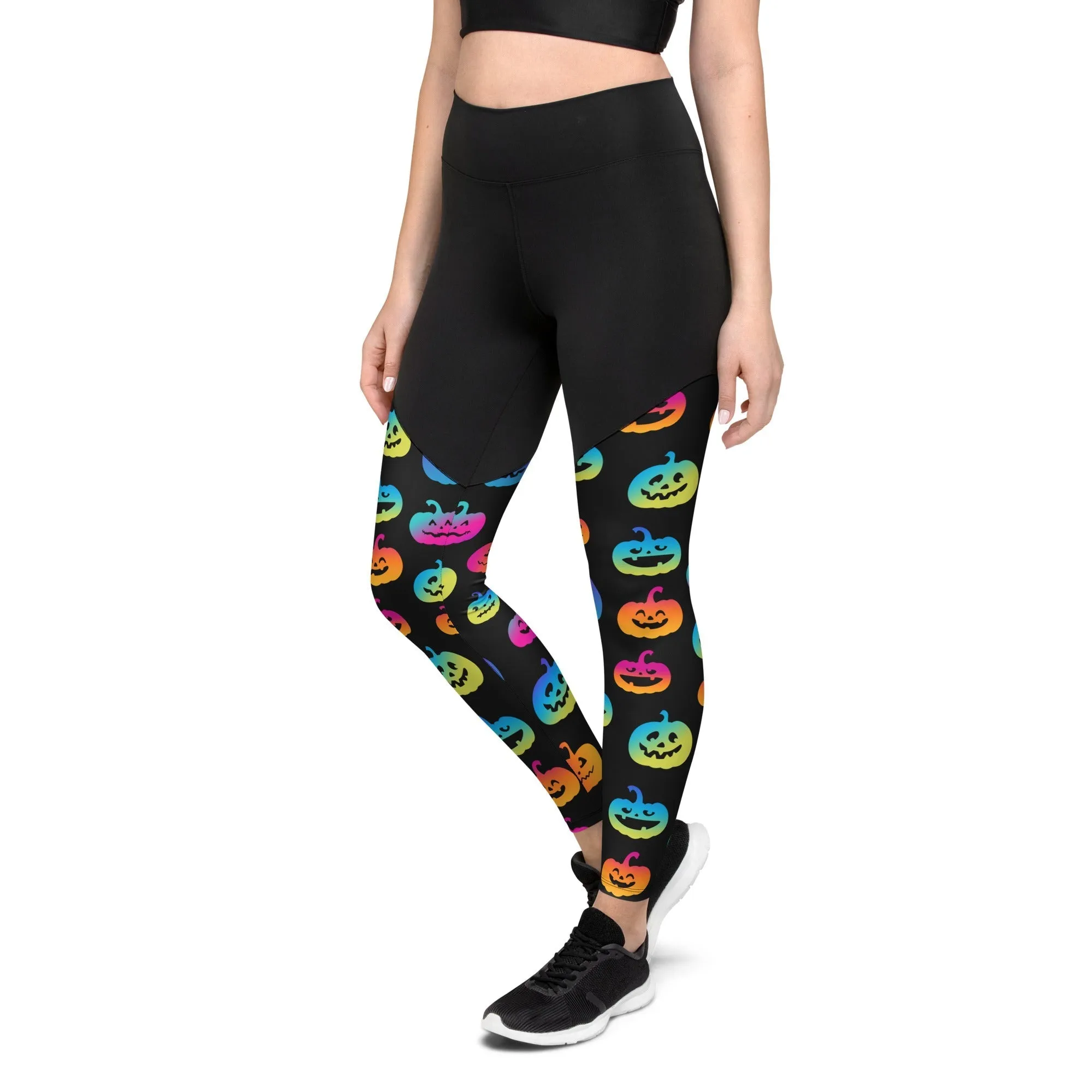 Vibrant Jack O'Lanterns Compression Leggings