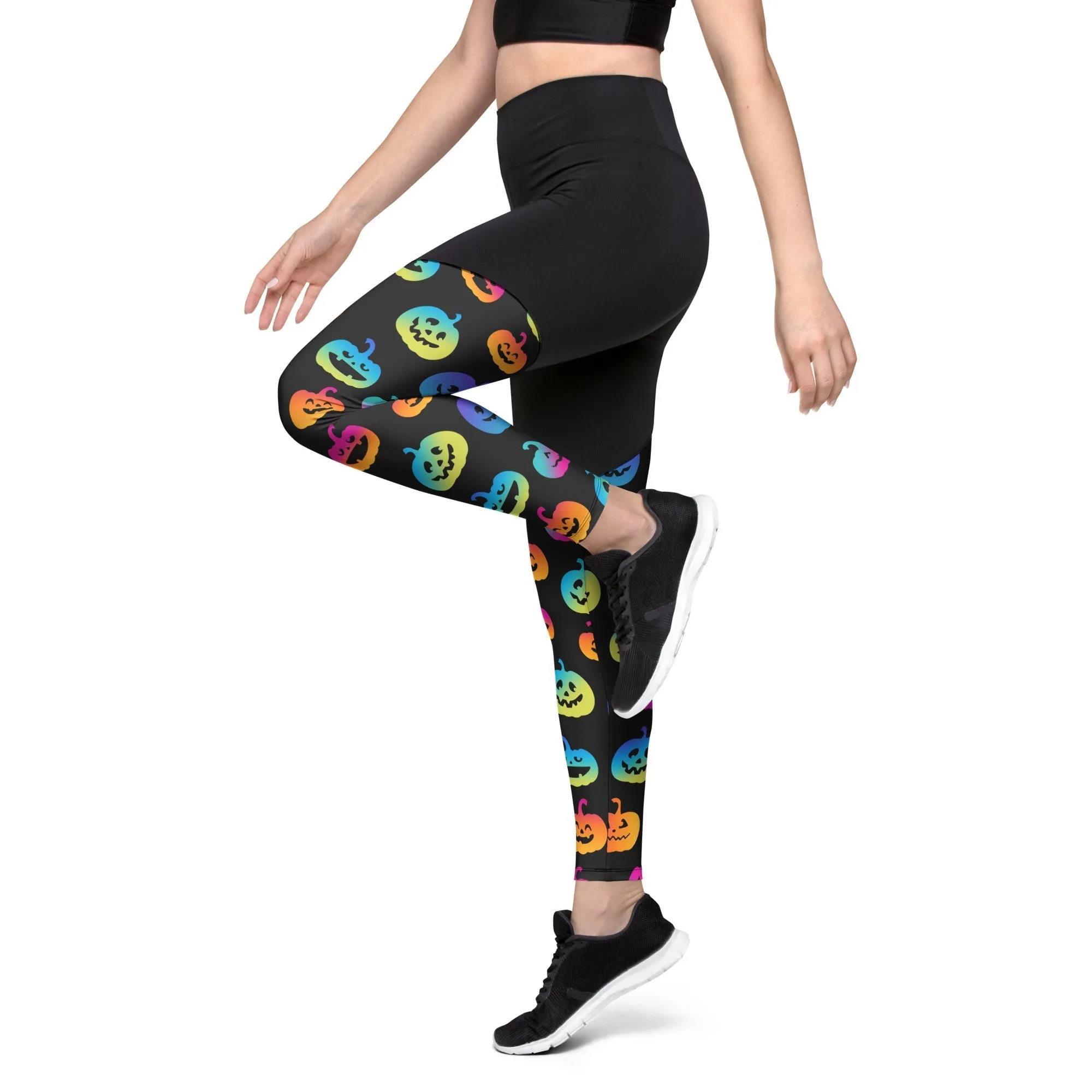 Vibrant Jack O'Lanterns Compression Leggings