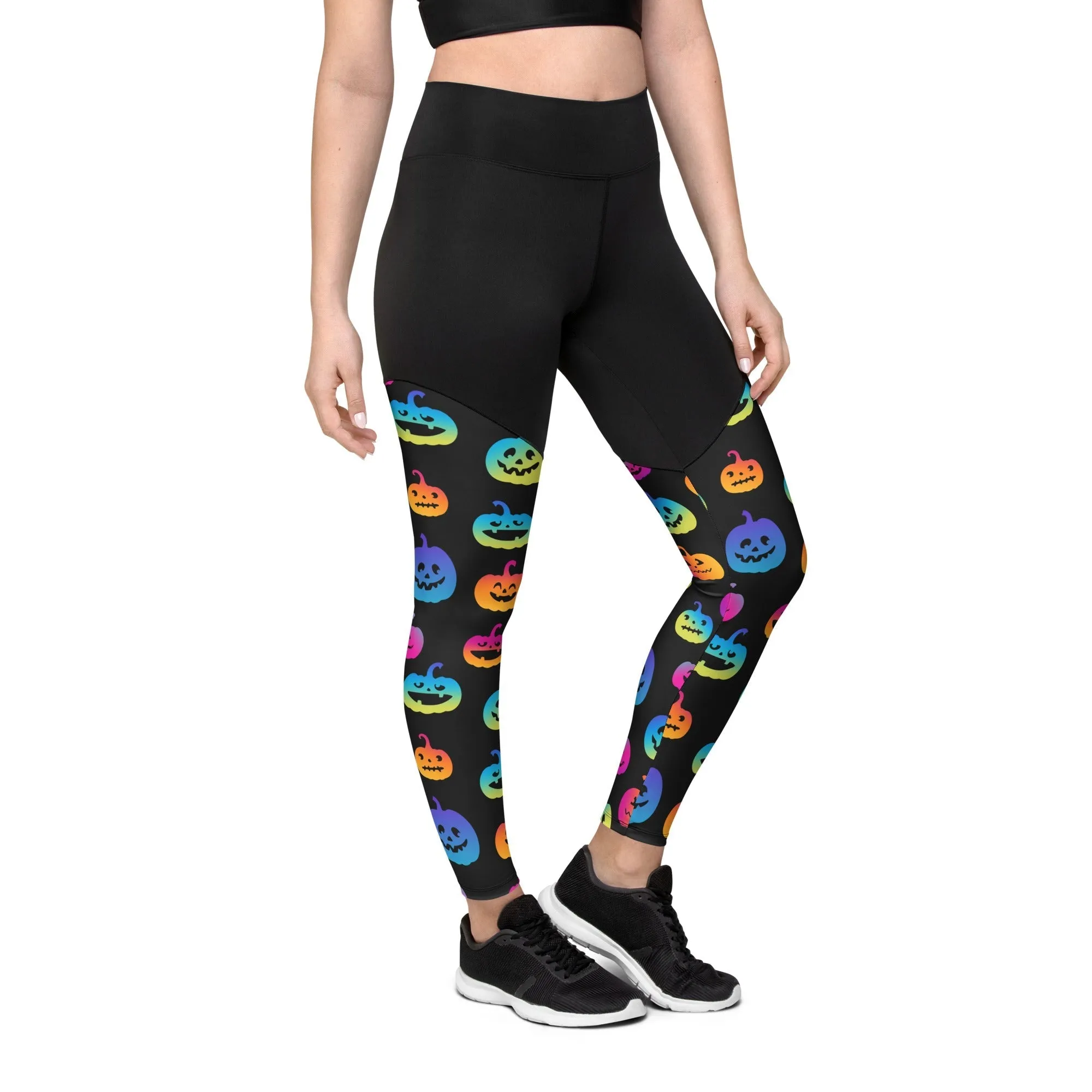 Vibrant Jack O'Lanterns Compression Leggings