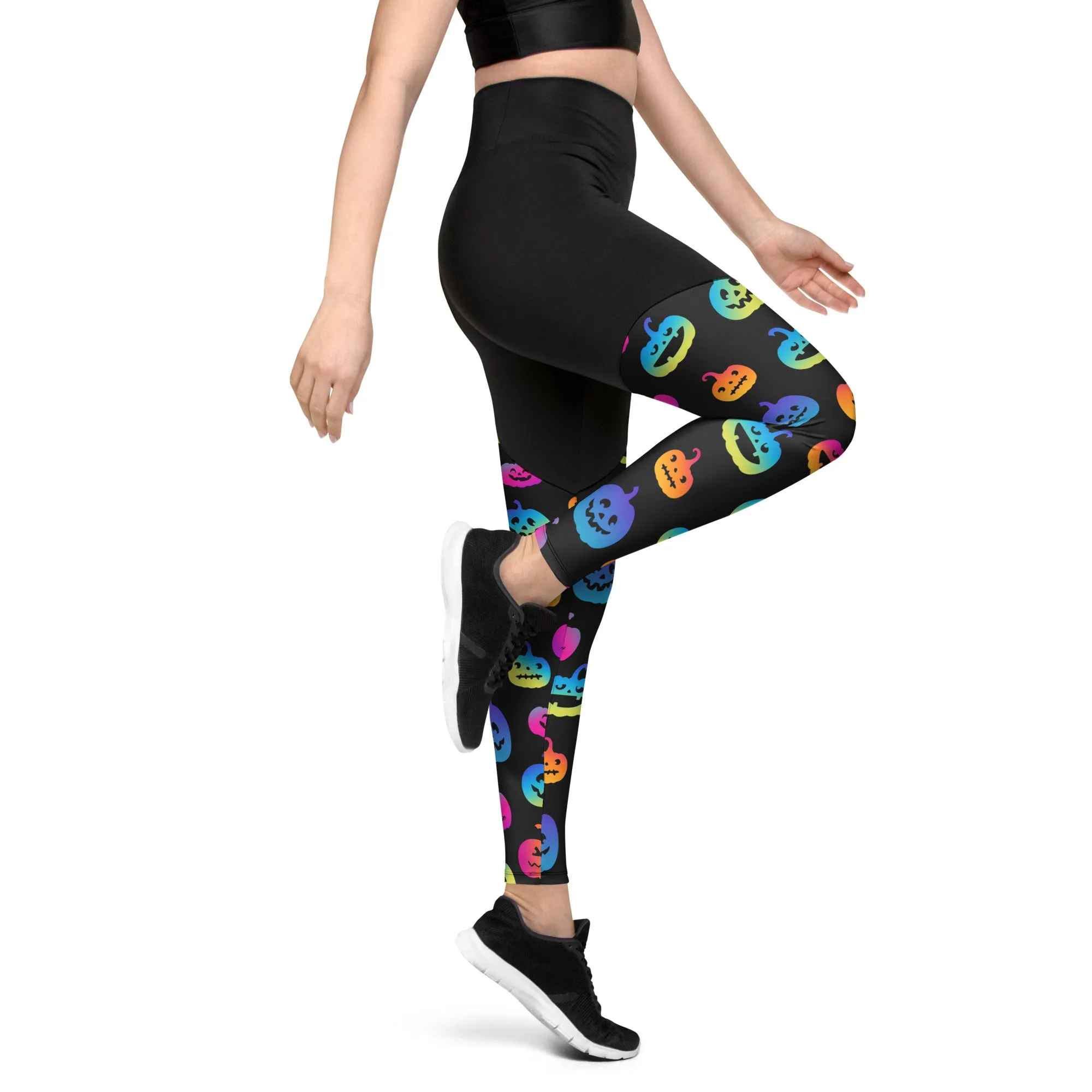 Vibrant Jack O'Lanterns Compression Leggings