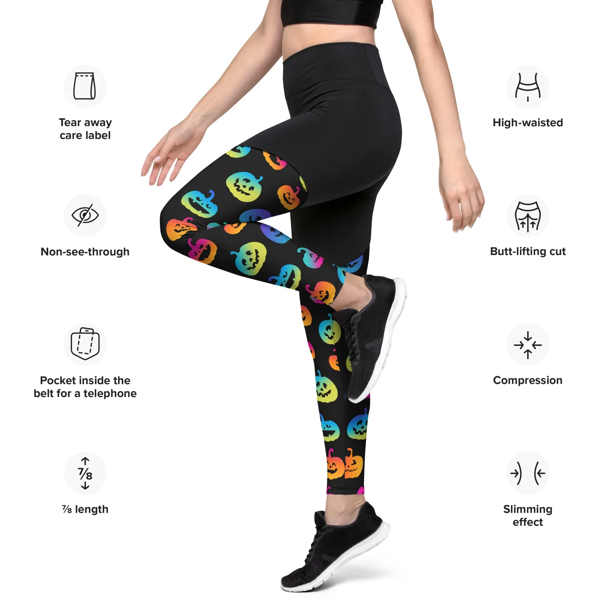 Vibrant Jack O'Lanterns Compression Leggings