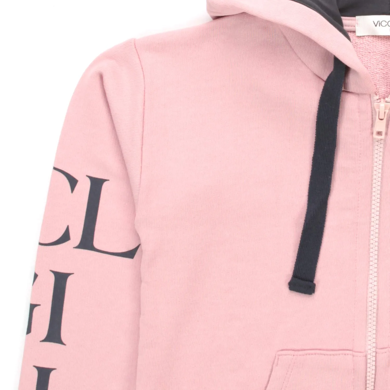 Vicolo Pink Zip Up Hoodie For Girl