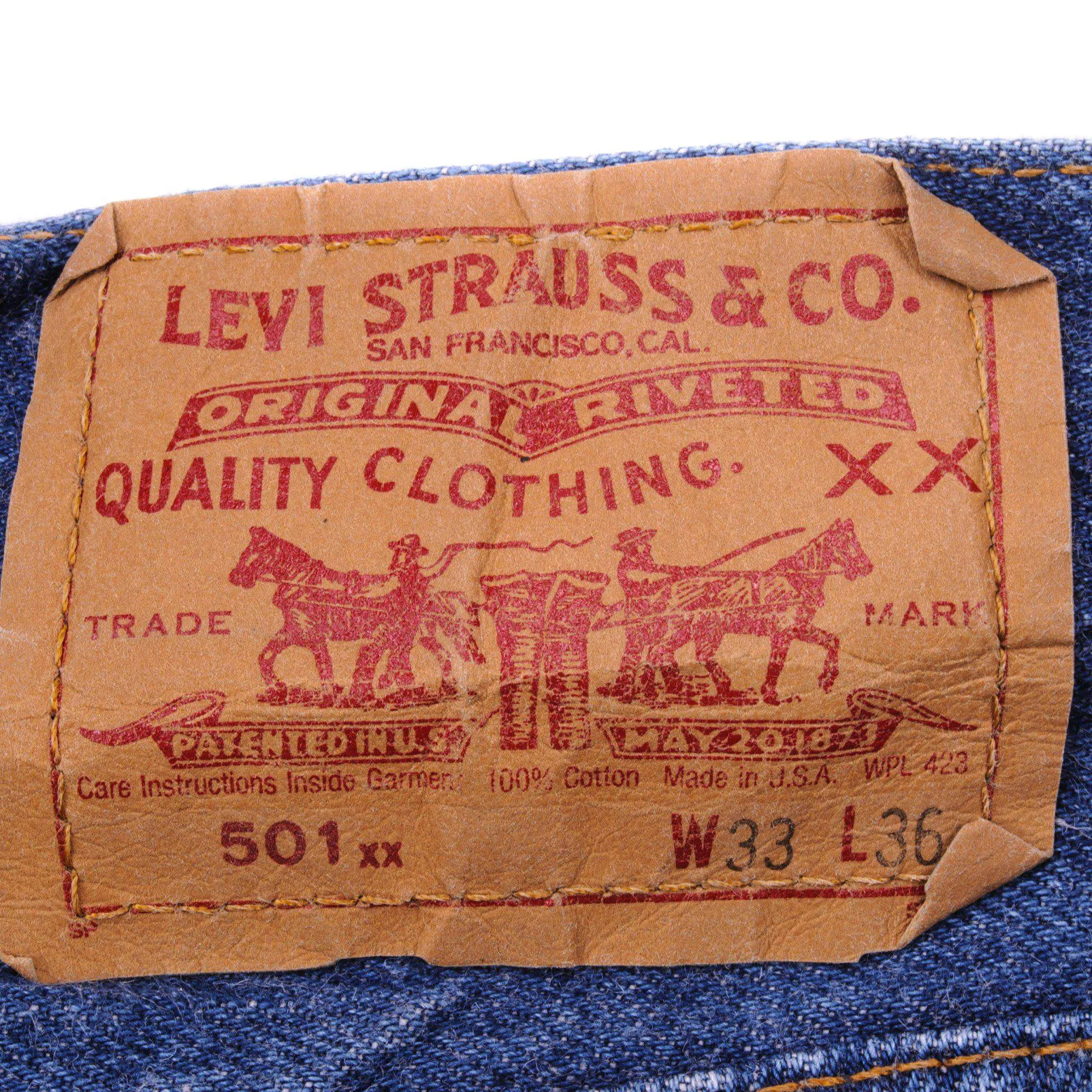 VINTAGE LEVIS 501 JEANS INDIGO SIZE W33 L32 MADE IN USA