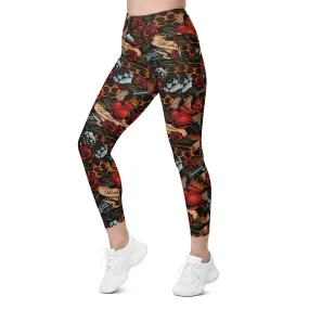 Vintage Tattoos Leggings With Pockets