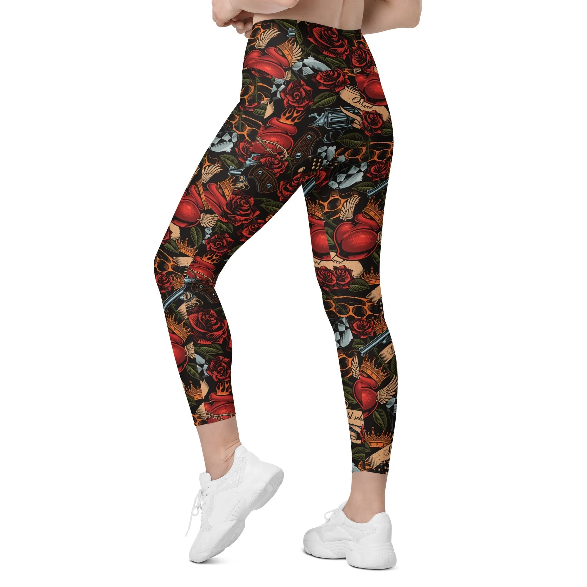 Vintage Tattoos Leggings With Pockets