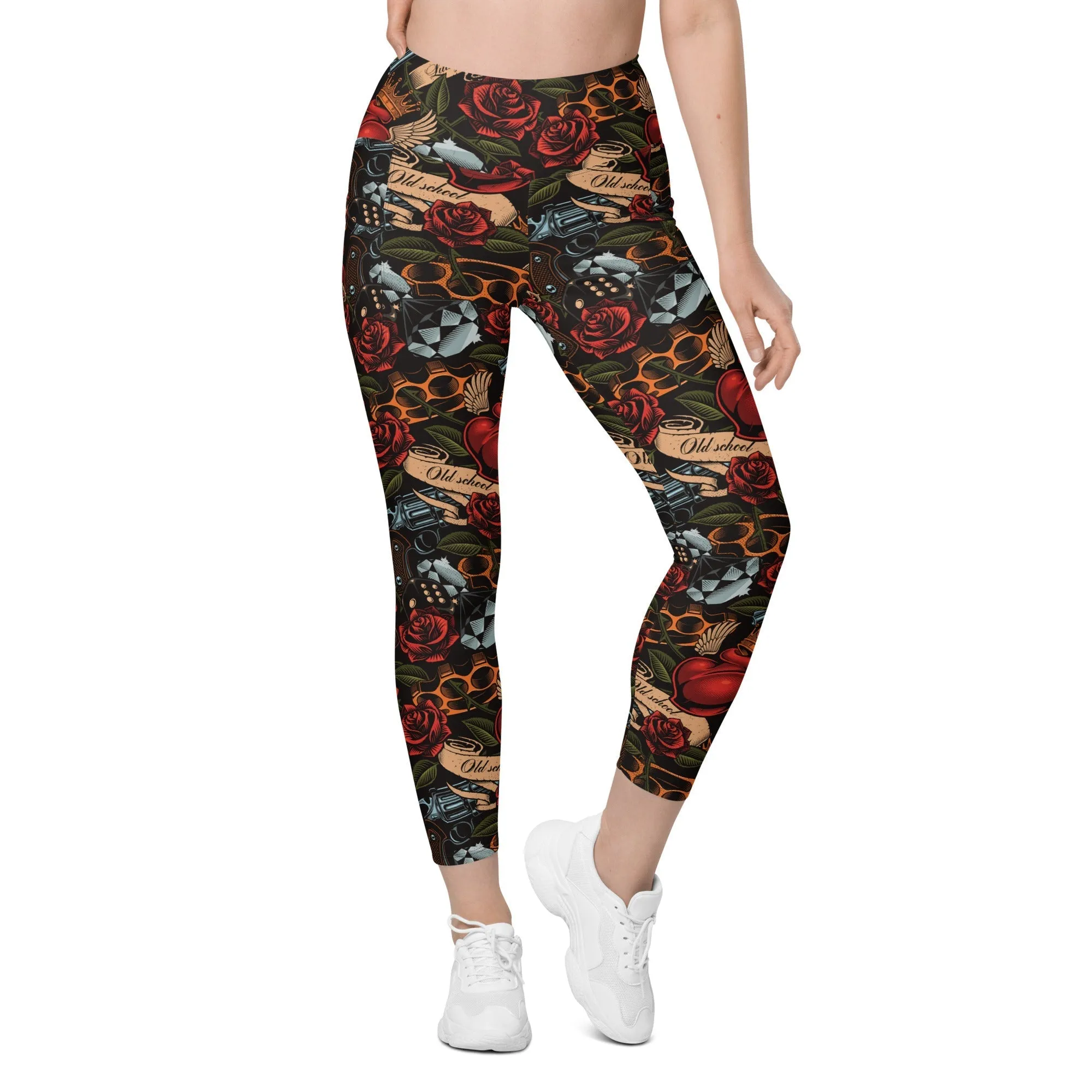 Vintage Tattoos Leggings With Pockets