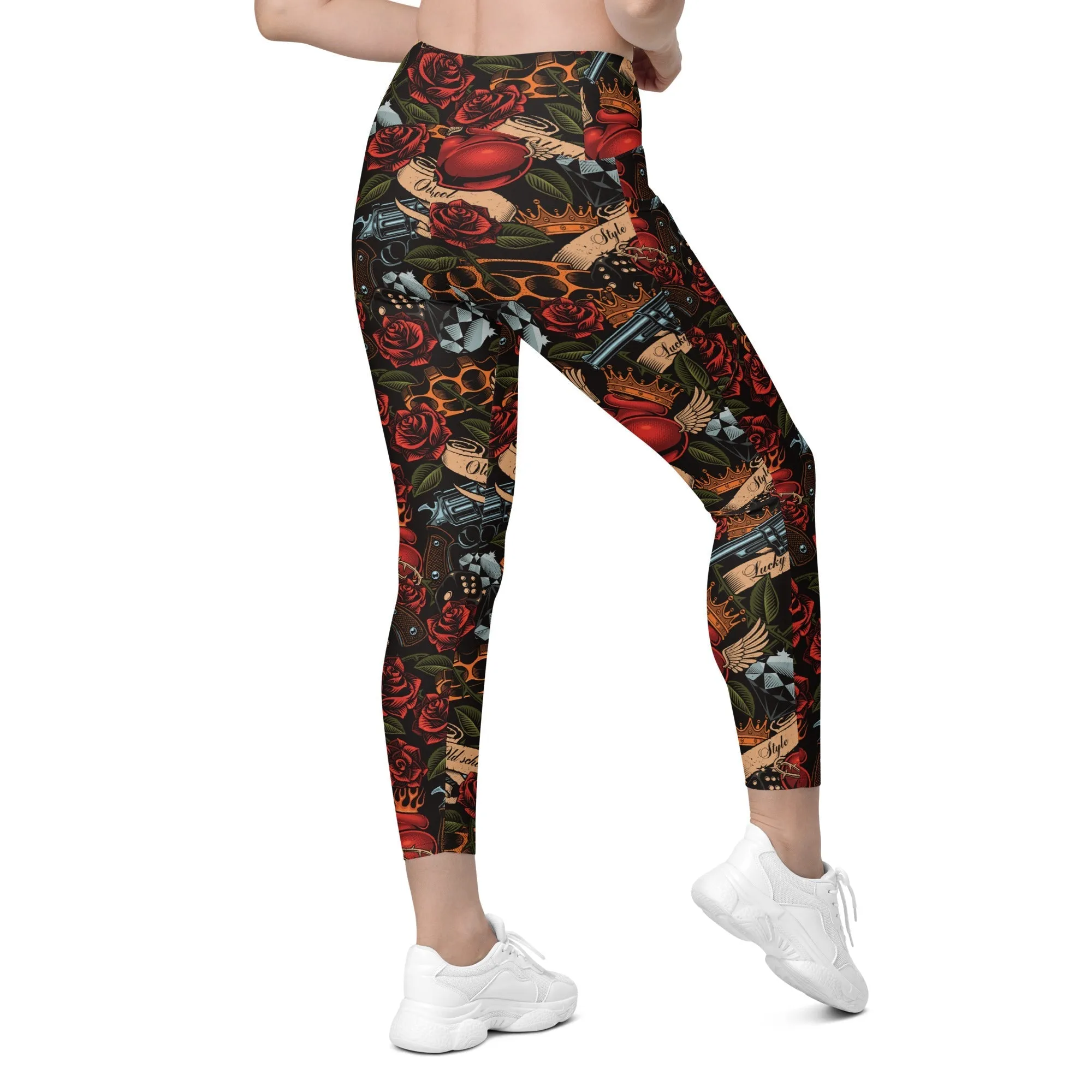 Vintage Tattoos Leggings With Pockets