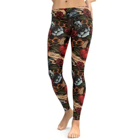 Vintage Tattoos Leggings