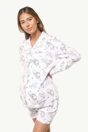 Winnie The Pooh  Ladies White Maternity Pyjama