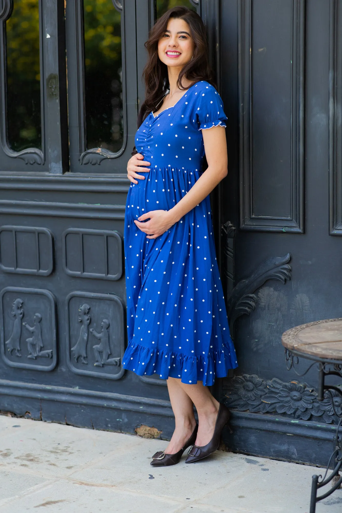 Winsome Blue Sprinkle Maternity Dress