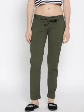 Women Solid Cropped Trousers