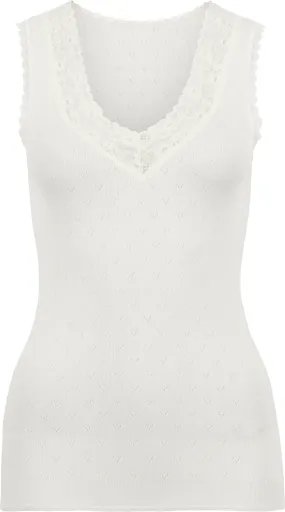 Women's Edited Pointelle Vest in Snow | Postie