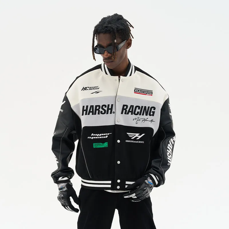 Woolen Embroidered Racing Jacket