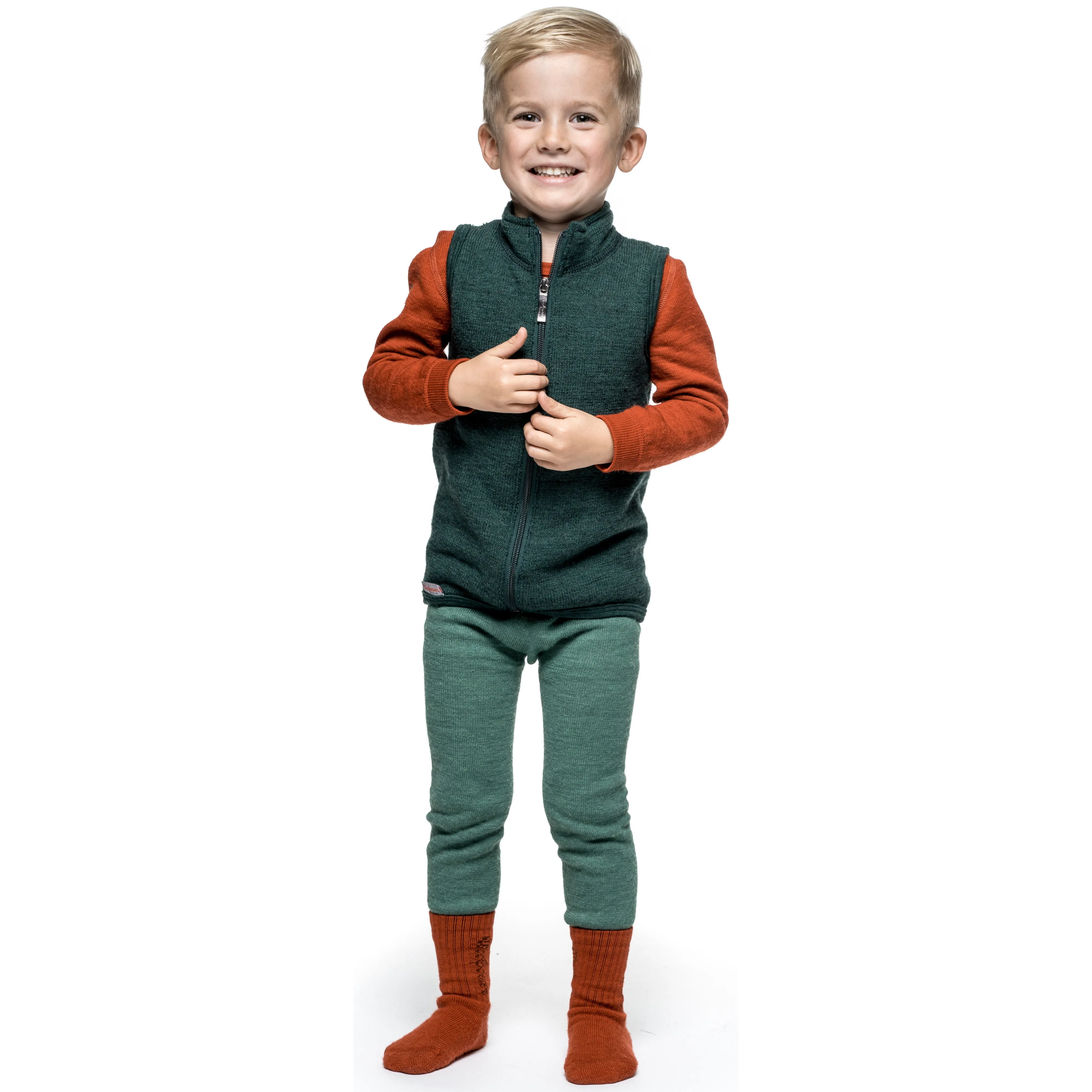 Woolpower Kids' Vest 400 Forest Green | Buy Woolpower Kids' Vest 400 Forest Green here | Outnorth