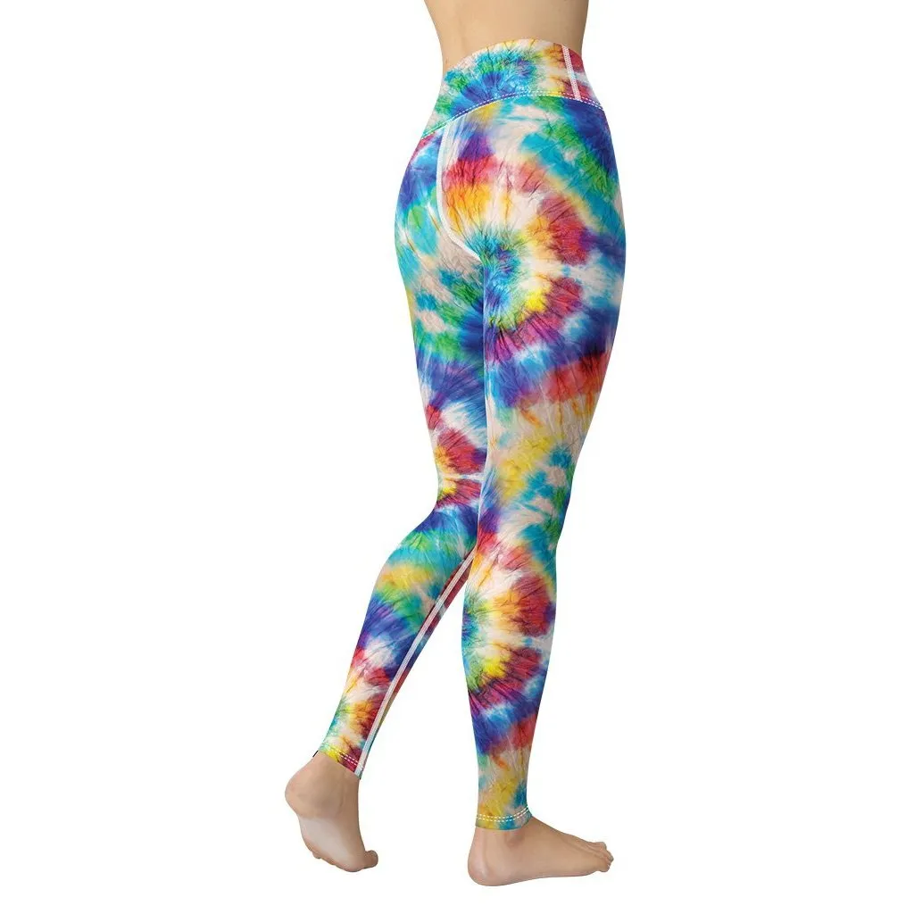 Wrinkled Effect Tie Dye Yoga Leggings