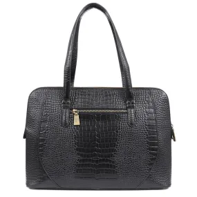 Wynter Croc Leather Shoulder Bag - WYNTER / 324 554