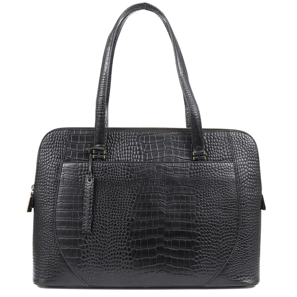 Wynter Croc Leather Shoulder Bag - WYNTER / 324 554