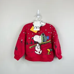 Zara Snoopy Ski Sweatshirt Red 18-24 Months NWT