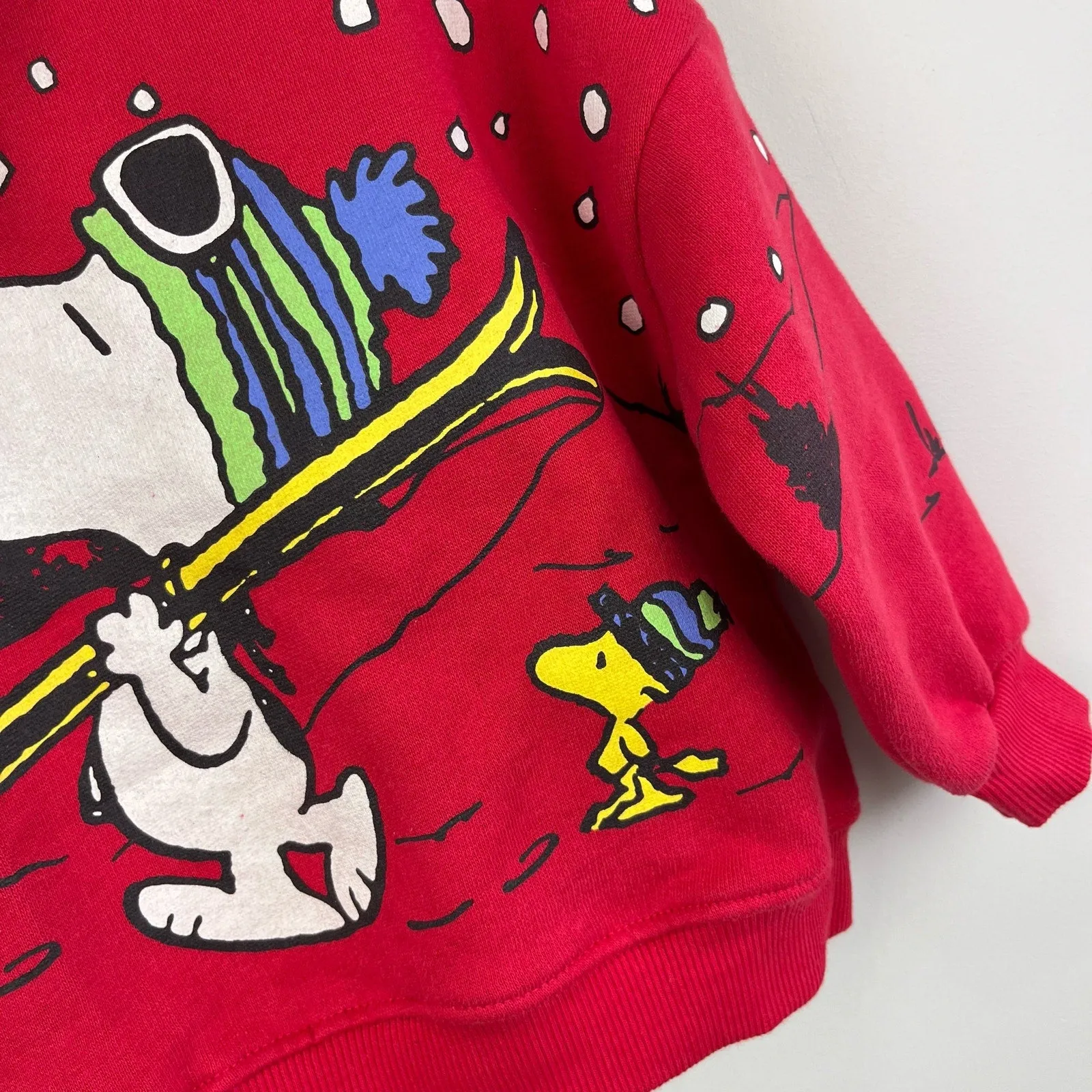 Zara Snoopy Ski Sweatshirt Red 18-24 Months NWT