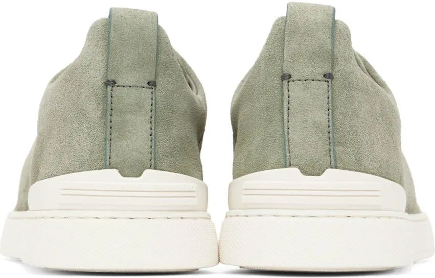 ZEGNA Green Triple Stitch Sneakers