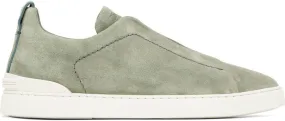 ZEGNA Green Triple Stitch Sneakers