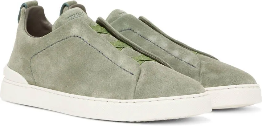 ZEGNA Green Triple Stitch Sneakers