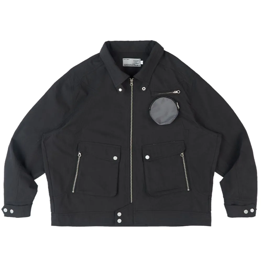 Zipper Detachable Pocket Moto Jacket